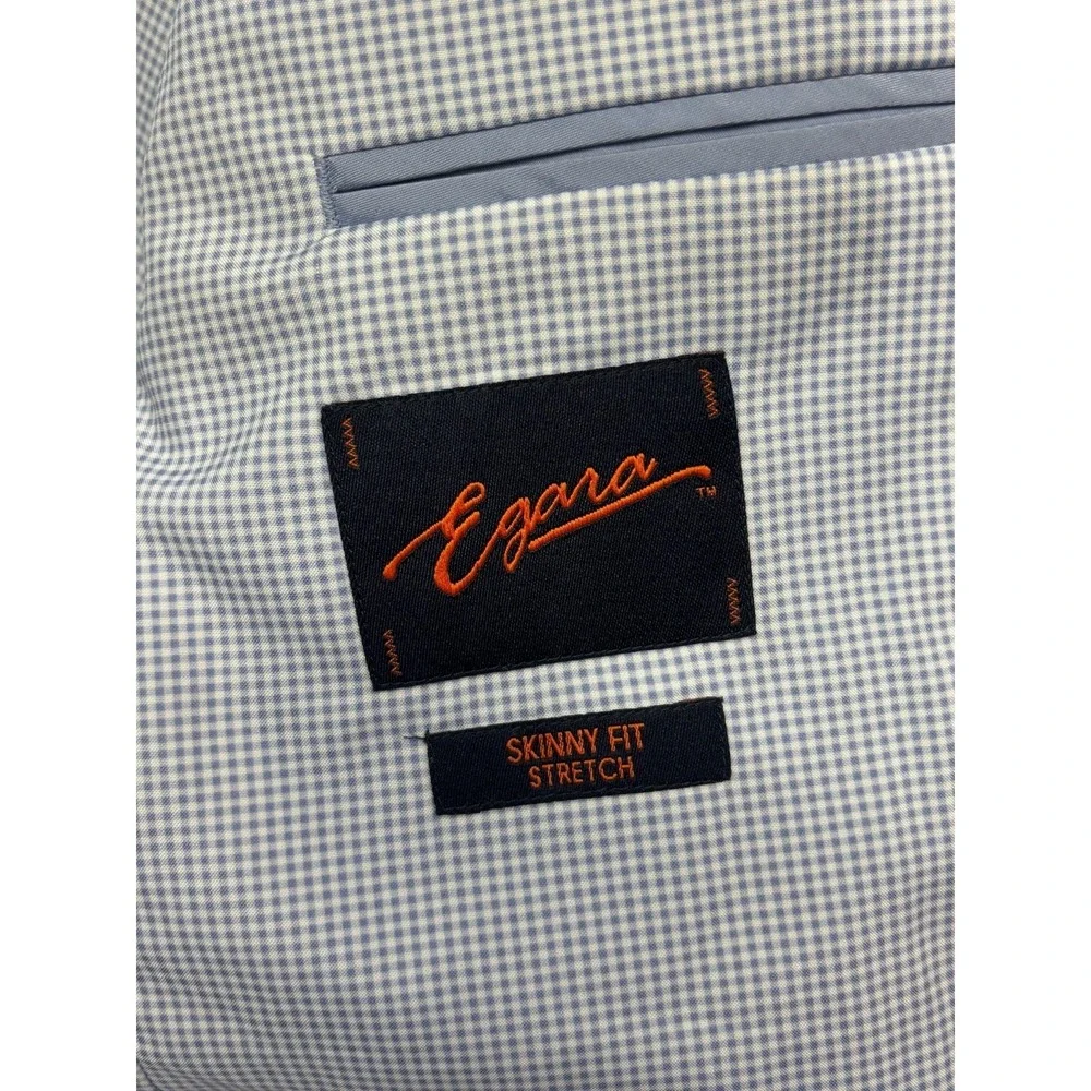 Egara 42L 32x34 Charcoal 2pc Pant Suit Slim Fit Modern Two Button Mens Stretch